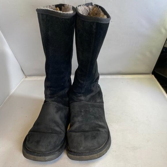 VTG UGG Authentic Knightsbridge W7 zipper back tall black - Picture 2 of 6